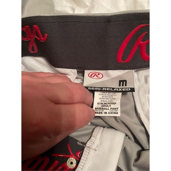 New Rawlings Mens Gray Semi-Relaxed Fit Launch Piped Casual Baseball Pants Mediu - Picture 11 of 14